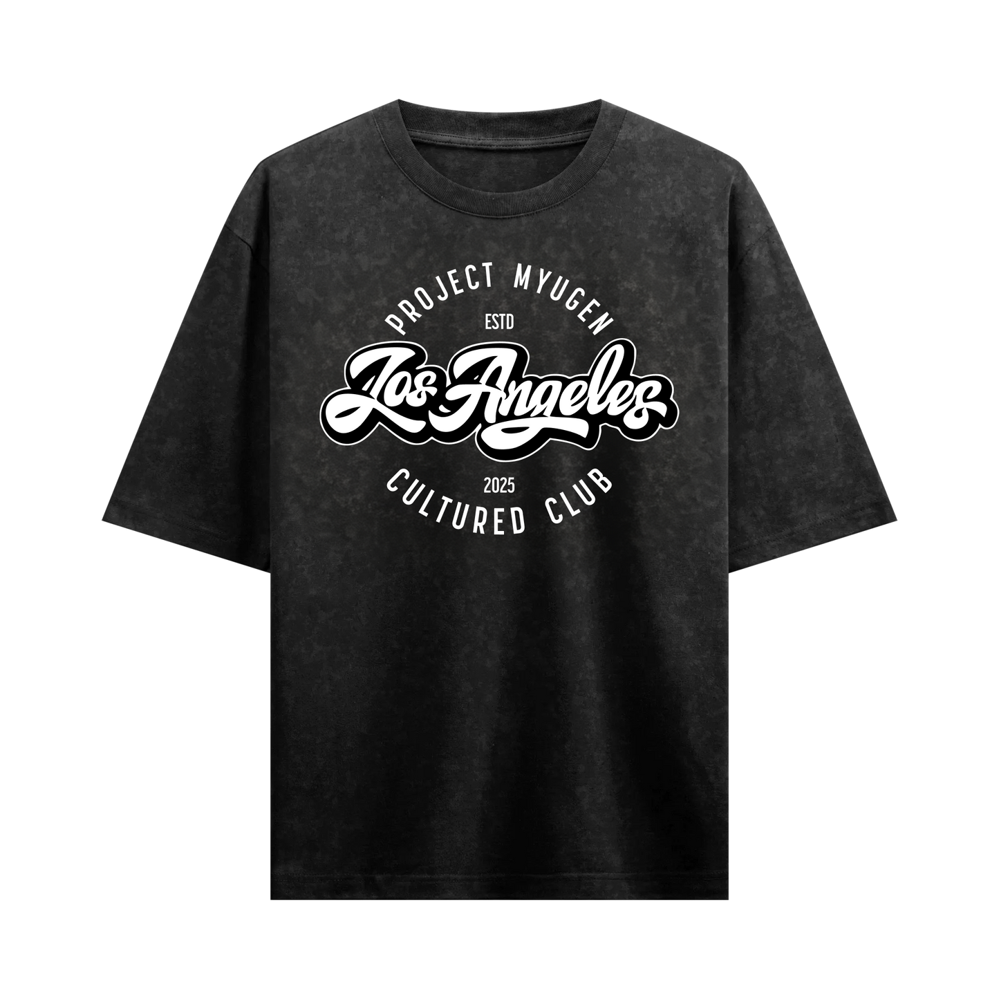 Myugen LA Cultured Club Acid Wash Oversized T-Shirt Black