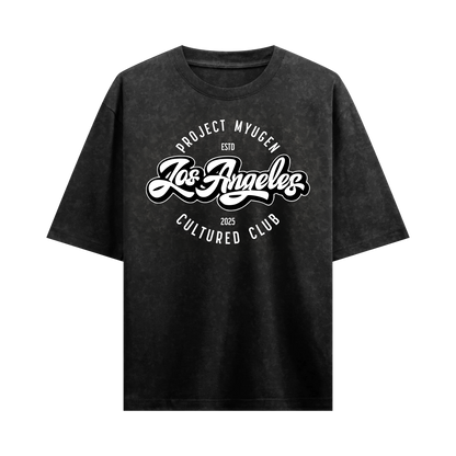 Myugen LA Cultured Club Acid Wash Oversized T-Shirt Black