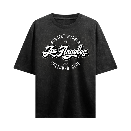 Myugen LA Cultured Club Acid Wash Oversized T-Shirt Black