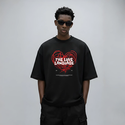 Myugen Love Language Oversized T-Shirt Black