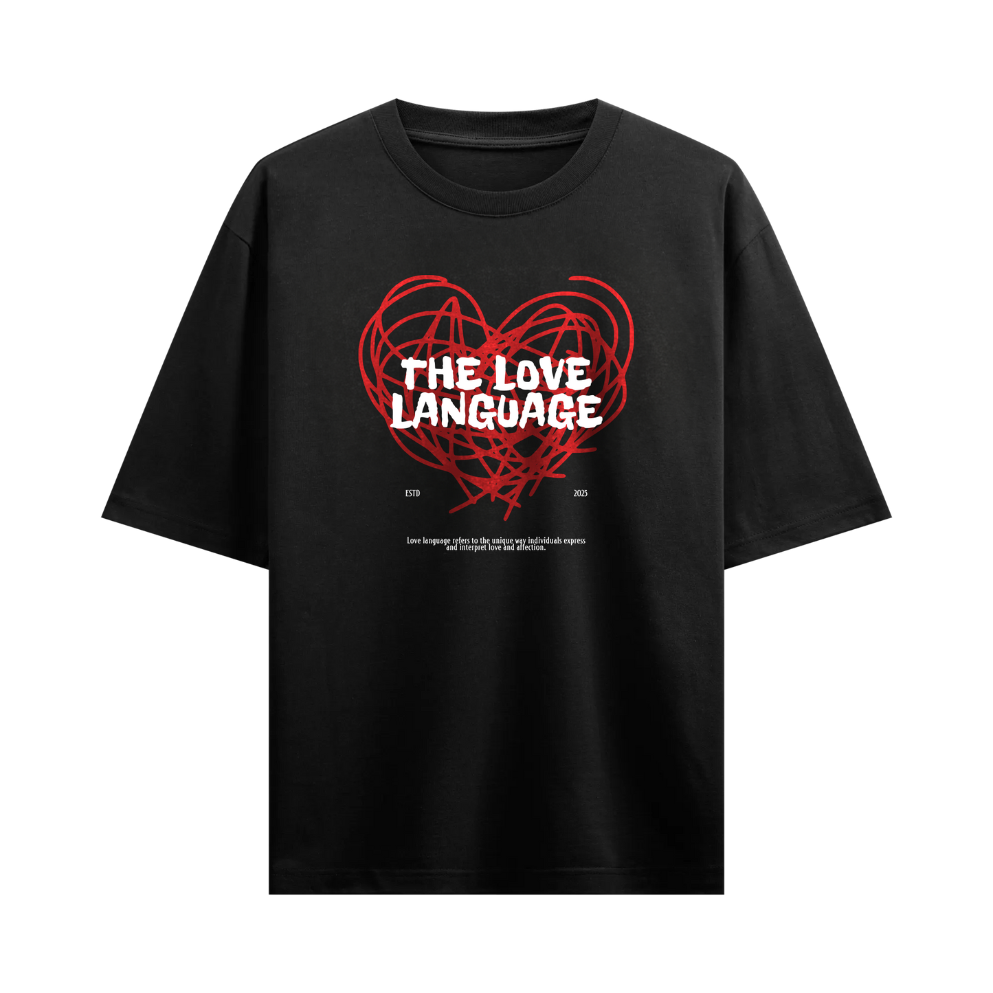 Myugen Love Language Oversized T-Shirt Black