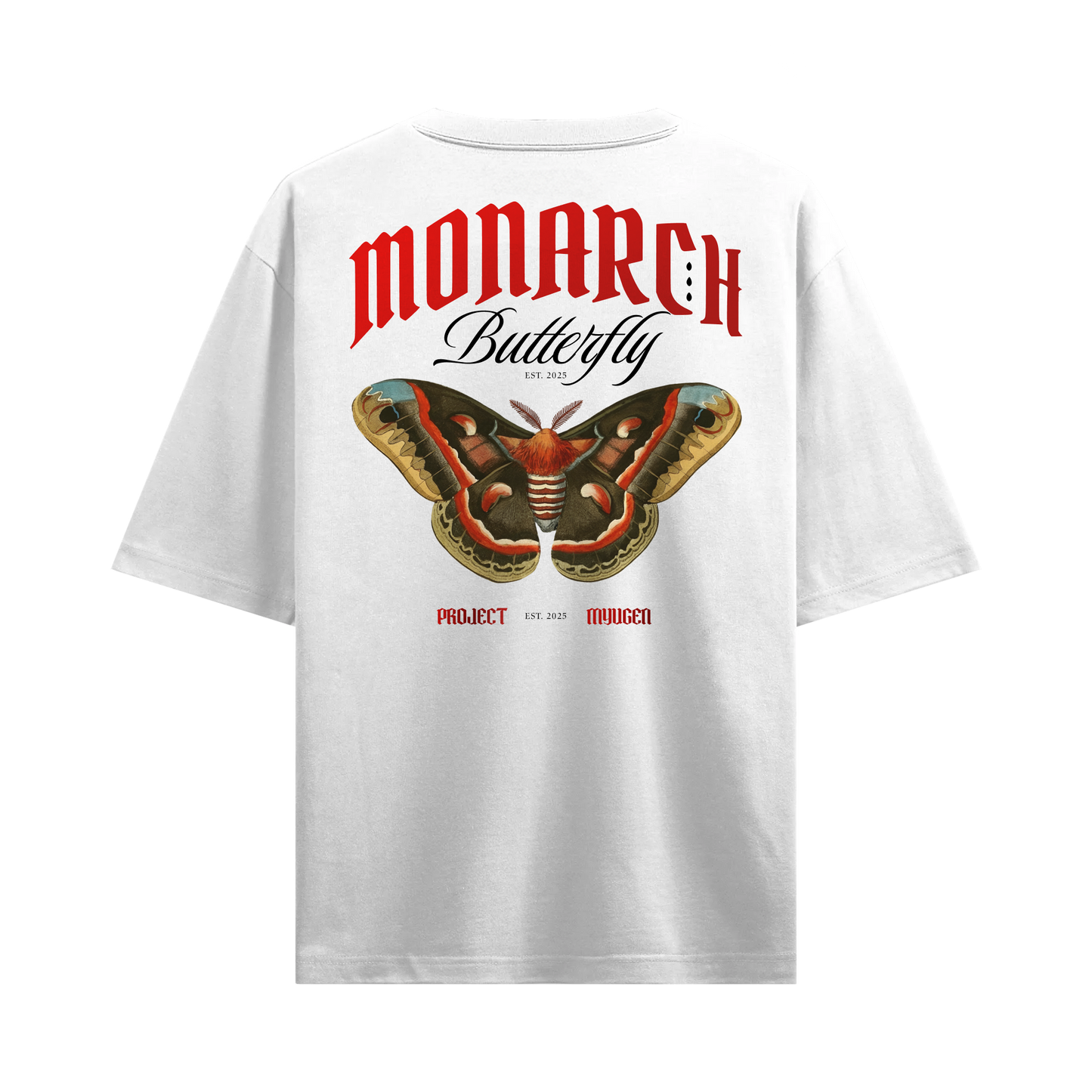 Myugen Monarch Butterfly Oversized T-Shirt White