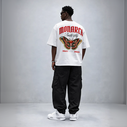 Myugen Monarch Butterfly Oversized T-Shirt White