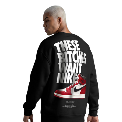 Myugen Nike Bitches Oversized Sweatshirt Black