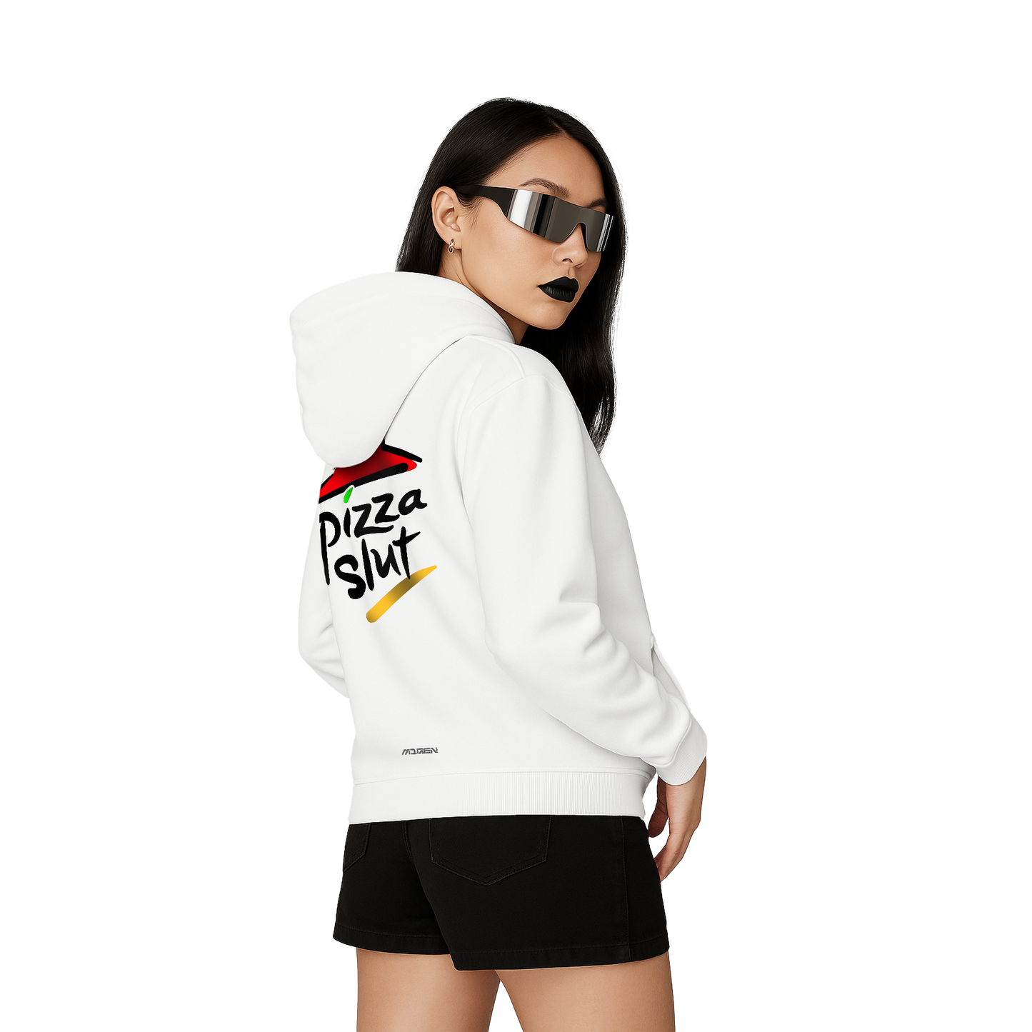 Myugen Pizza Slut Oversized Hoodie White