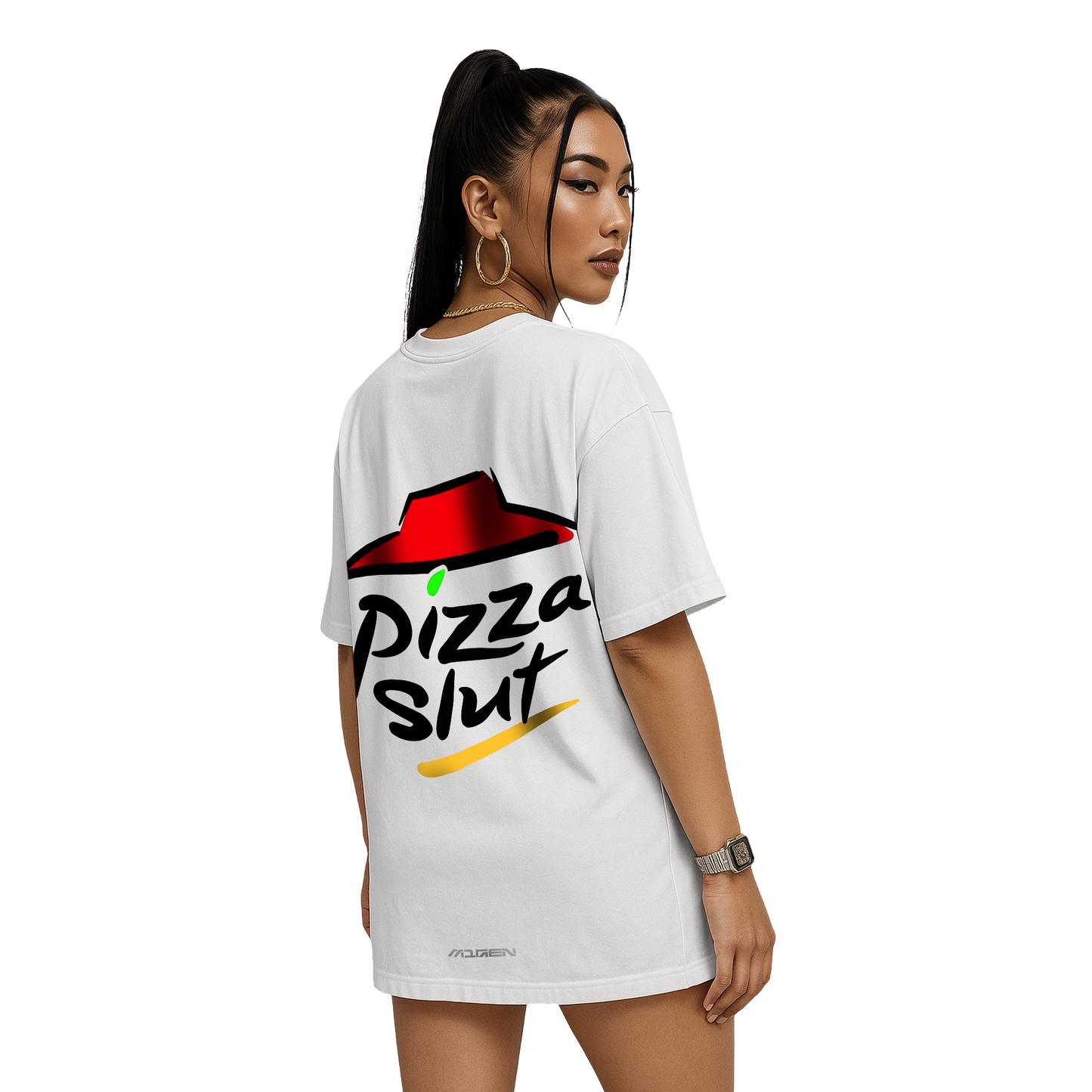 Myugen Pizza Slut Oversized T-Shirt White