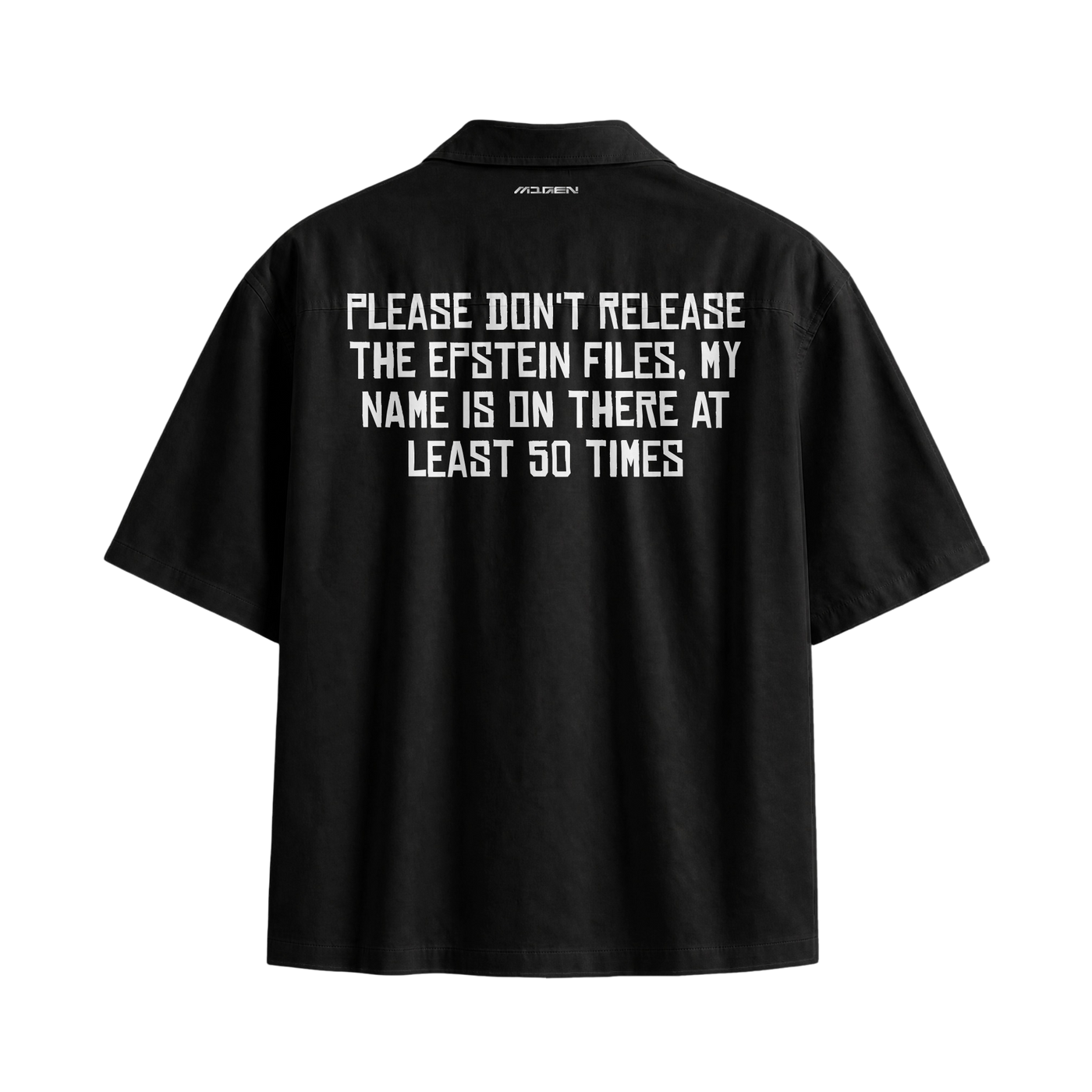 Myugen Redacted Statement Bowling Shirt Black