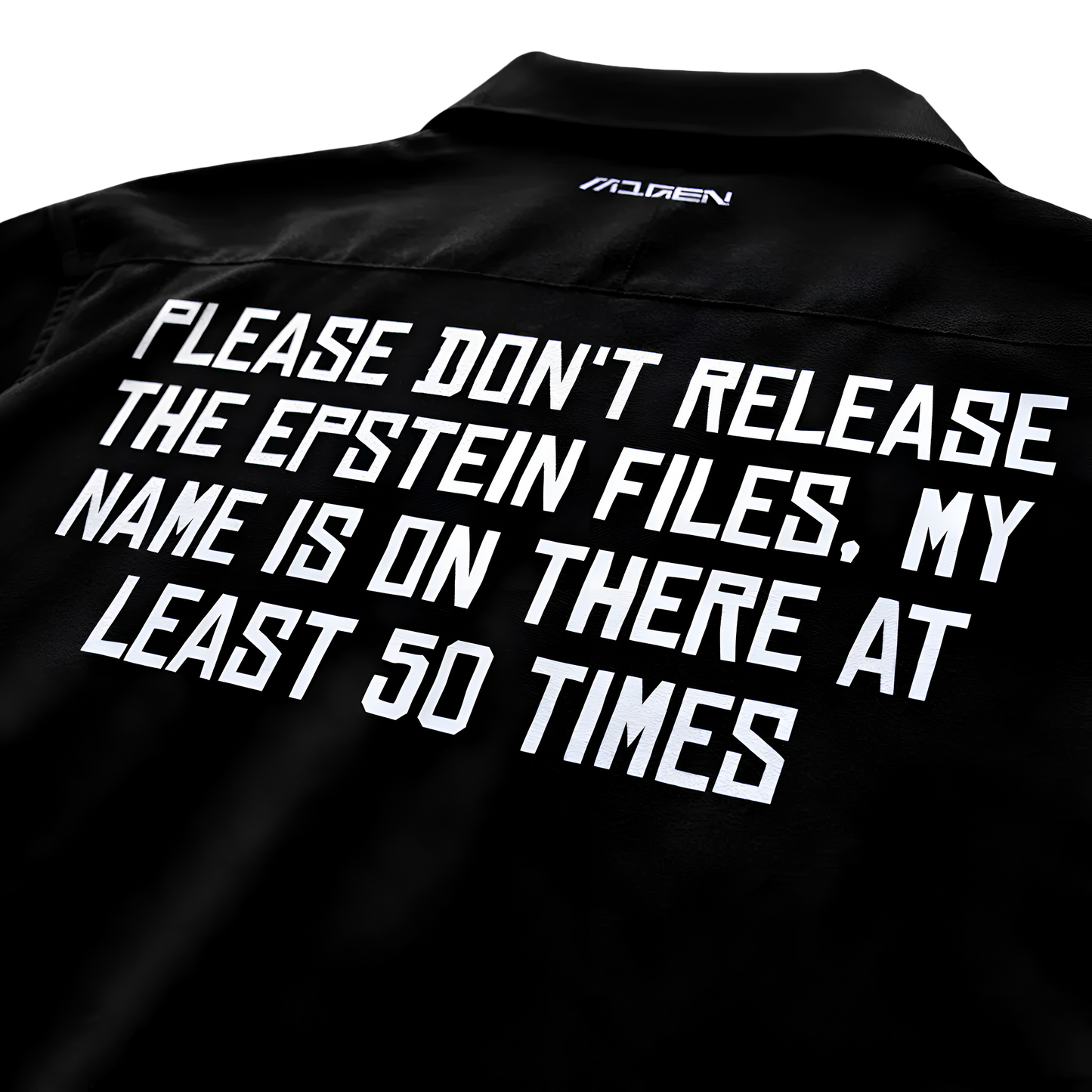 Myugen Redacted Statement Bowling Shirt Black