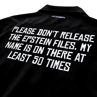 Myugen Redacted Statement Bowling Shirt Black