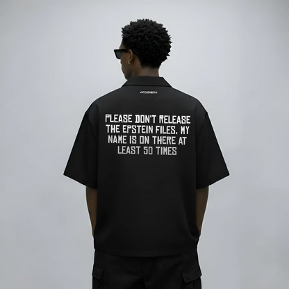 Myugen Redacted Statement Bowling Shirt Black