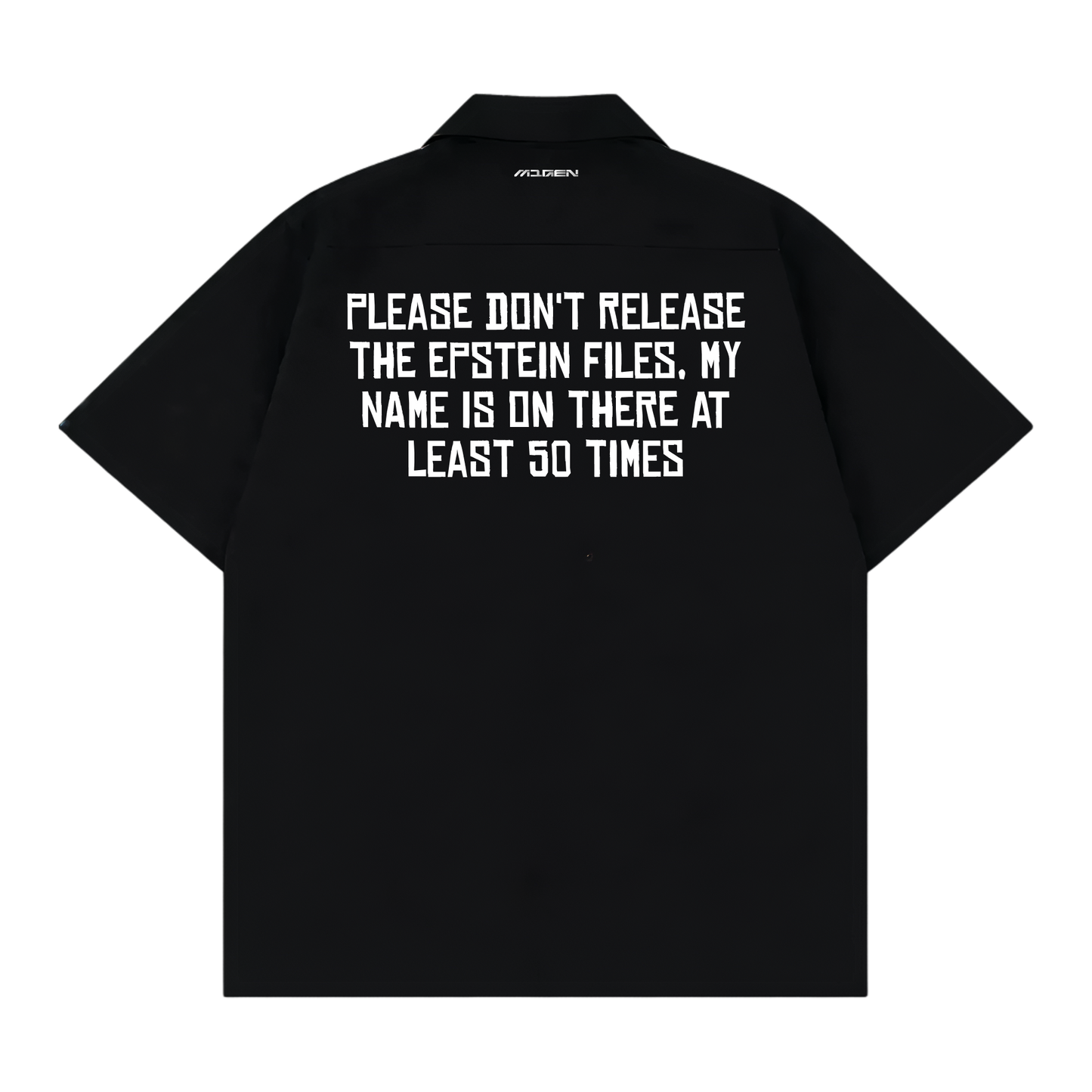 Myugen Redacted Statement Bowling Shirt Black