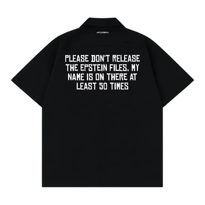 Myugen Redacted Statement Bowling Shirt Black