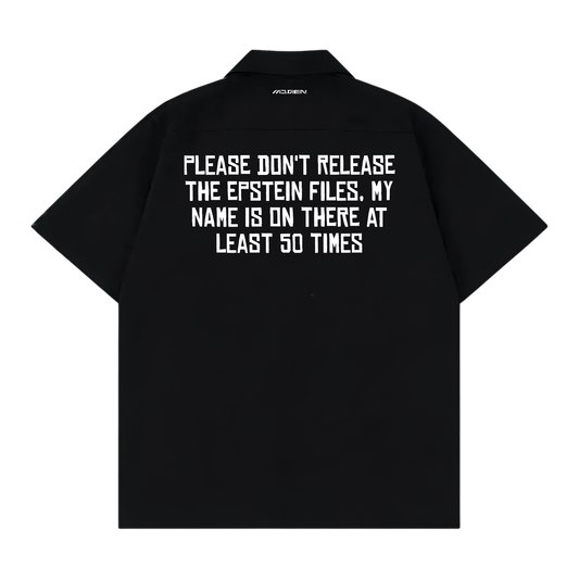 Myugen Redacted Statement Bowling Shirt Black