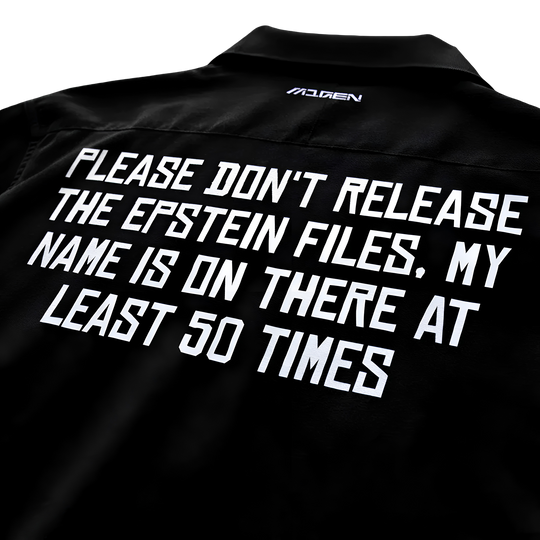 Myugen Redacted Statement Bowling Shirt Black