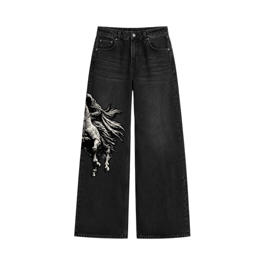 Myugen Runline Embroidered Denim — Black (Limited Edition)