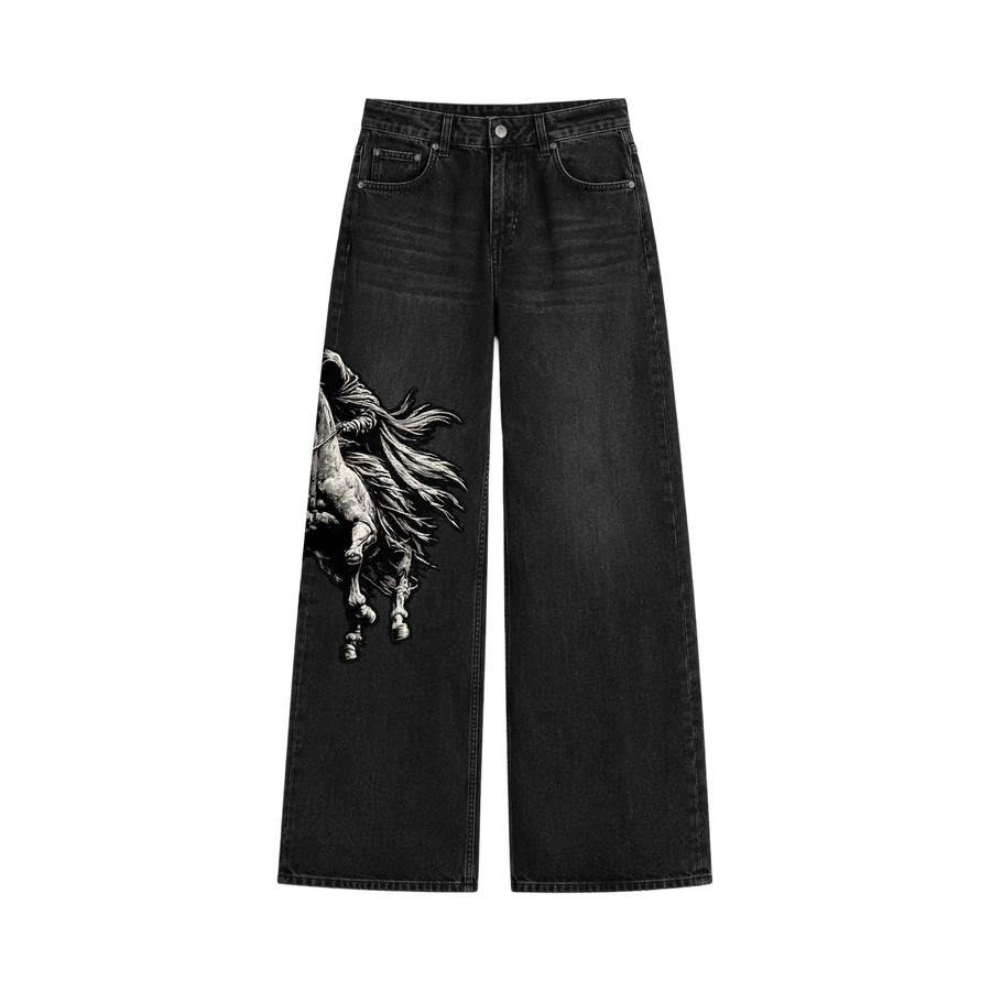 Myugen Runline Embroidered Denim — Black (Limited Edition)
