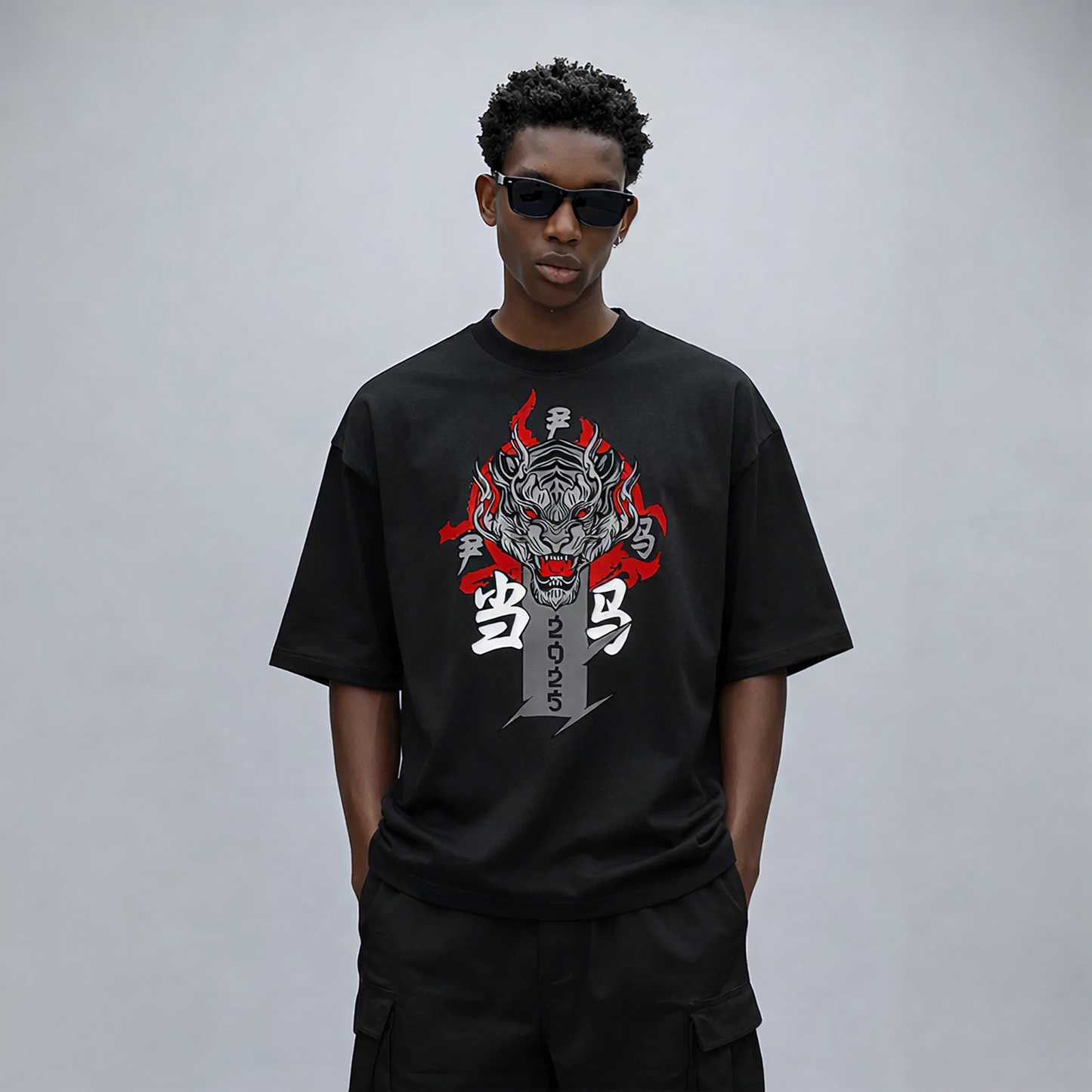 Myugen Shadow Inferno Oversized T-Shirt Black