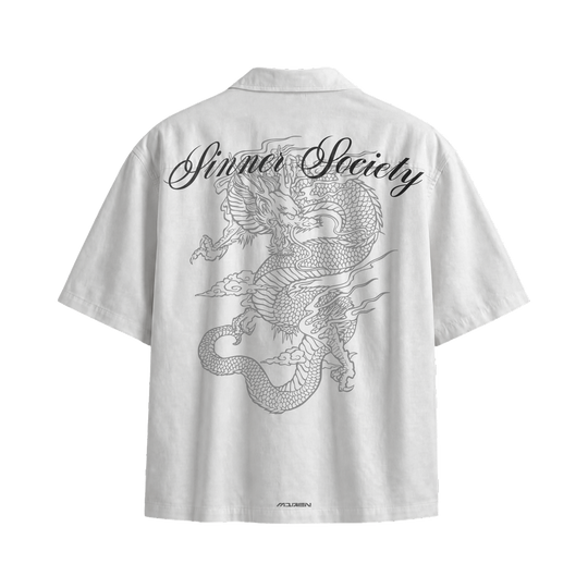 Myugen Sinner Society Bowling Shirt White