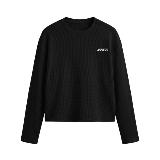 Myugen Sinner Society Waffle Long Sleeve Black