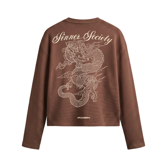 Myugen Sinner Society Waffle Long Sleeve Brown