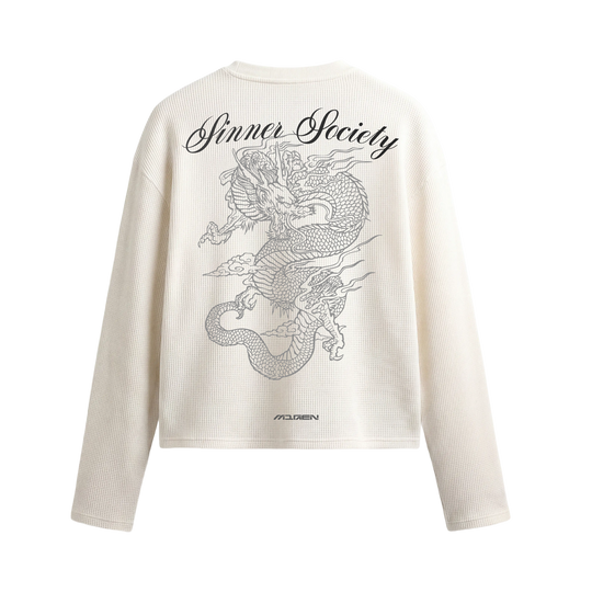 Myugen Sinner Society Waffle Long Sleeve Off White