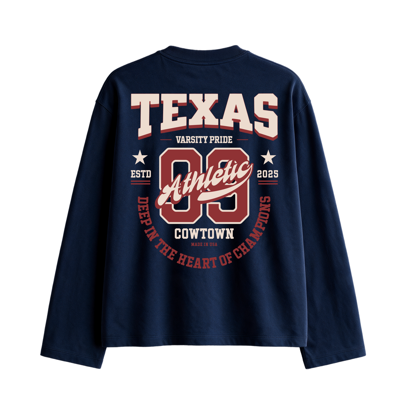 Myugen Texas Pride Oversized Full Sleeve T-shirt Navy