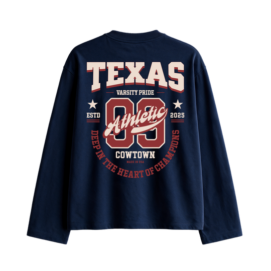 Myugen Texas Pride Oversized Full Sleeve T-shirt Navy