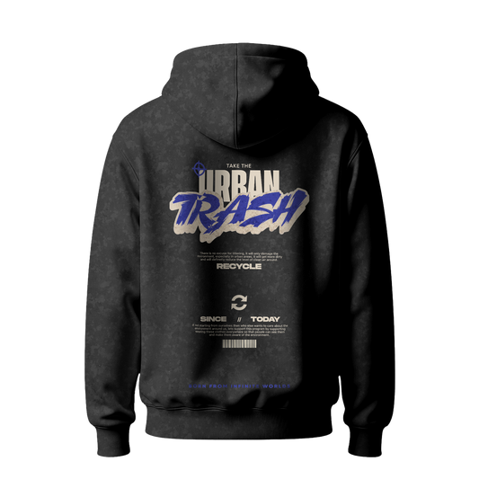 Myugen Urban Trash Acid Wash Oversized Hoodie Black