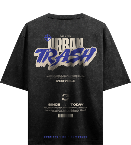 Myugen Urban Trash Acid Wash Oversized T-Shirt Black