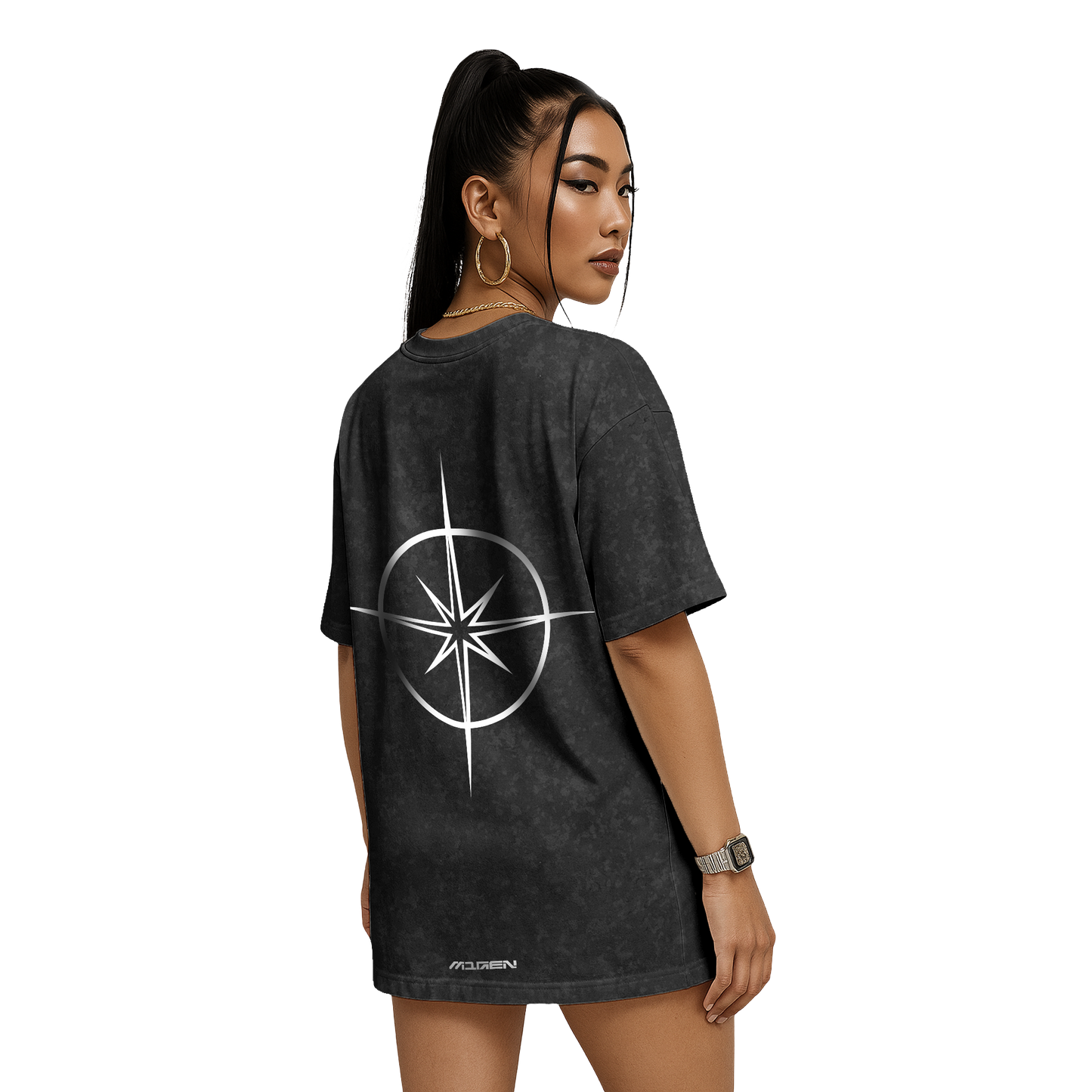 Myugen Wear Your Schemes Acid Wash Oversized T-Shirt Black