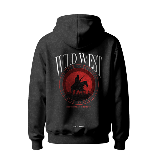 Myugen Wild West Acid Wash Oversized Hoodie Black