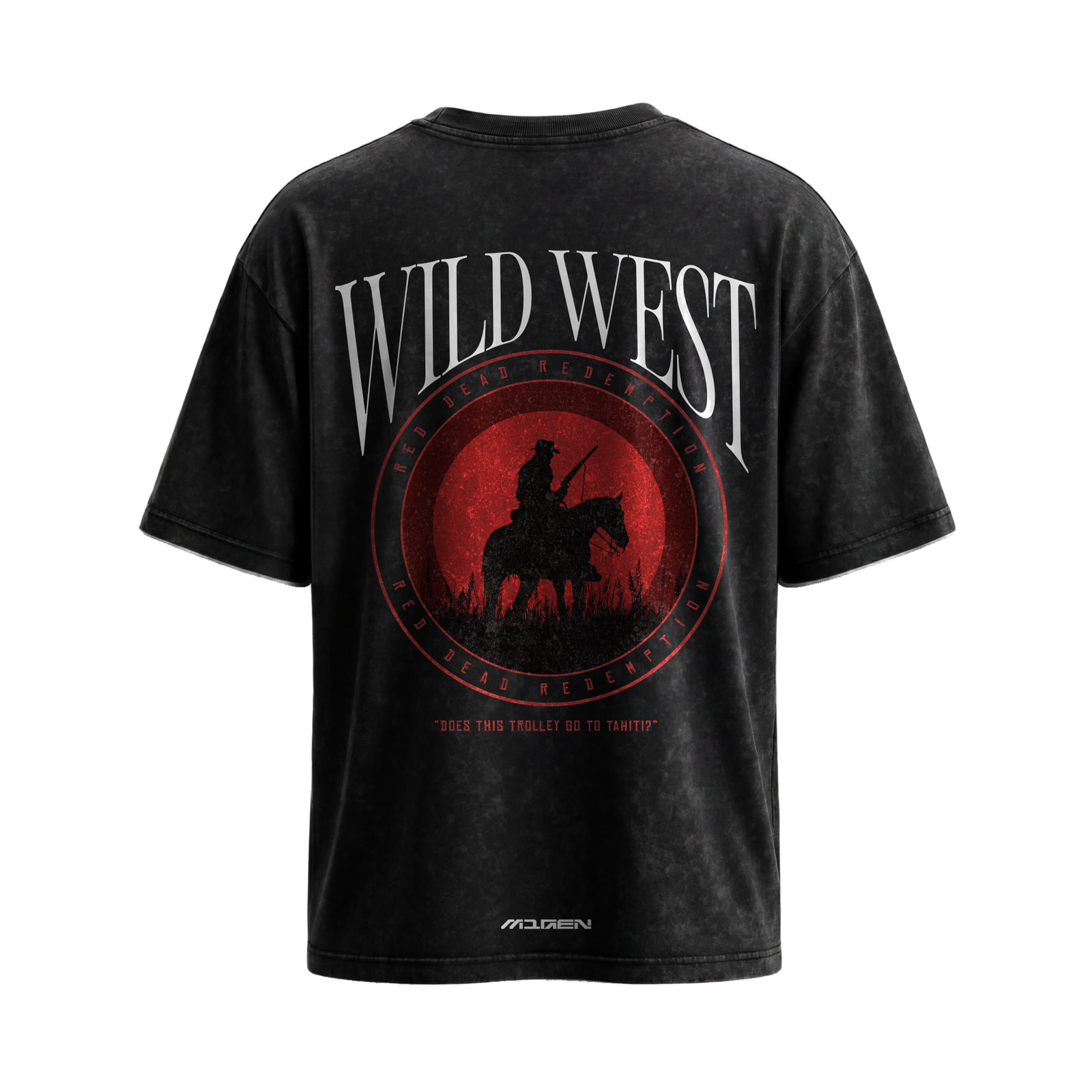 Myugen Wild West Acid Wash Oversized T-Shirt Black