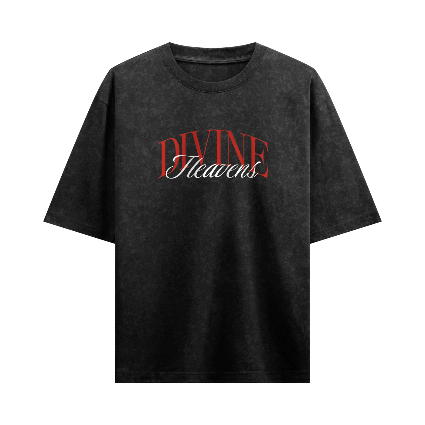 Myugen Angels Heart Acid Wash Oversized T-Shirt Black