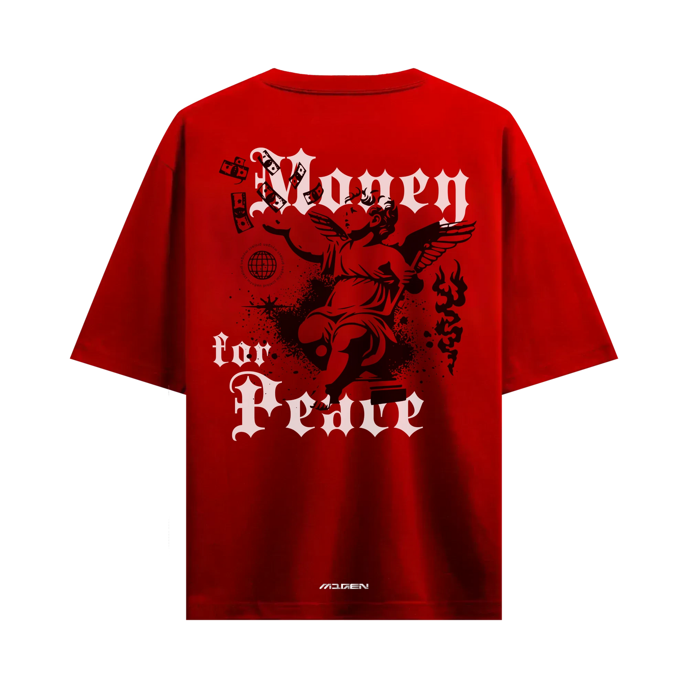 Myugen Born to Be Paid Oversized T-Shirt Red