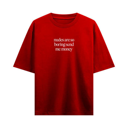 Myugen Born to Be Paid Oversized T-Shirt Red
