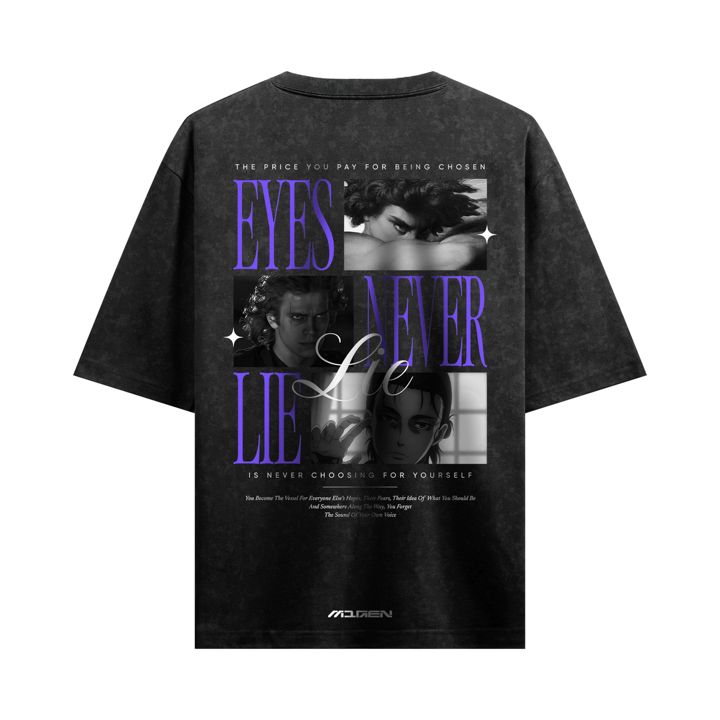 Myugen Chosen One Acid Wash Oversized T-Shirt Black