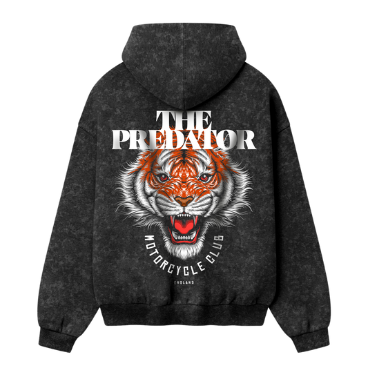 Myugen Club Predator Acid Wash Oversized Hoodie Black