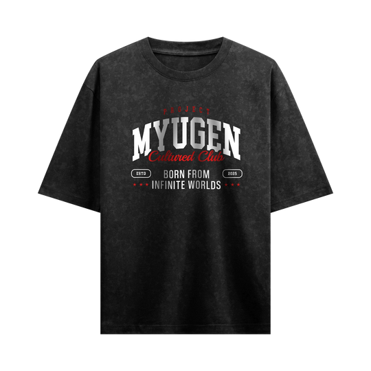 Myugen Cultured Club Acid Wash Oversized T-Shirt Black