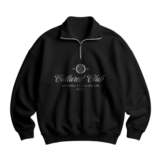 Myugen Cultured Club Black Quarter-Zip Sweatshirt