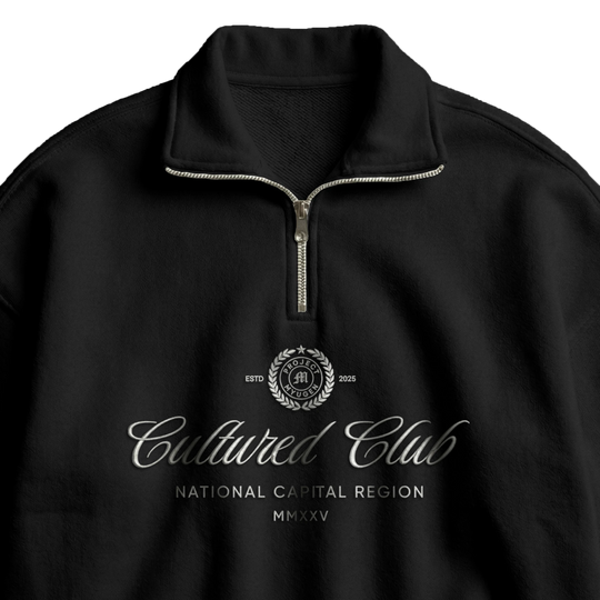 Myugen Cultured Club Black Quarter-Zip Sweatshirt