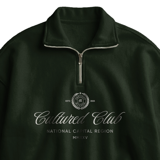 Myugen Cultured Club Olive Quarter-Zip Sweatshirt