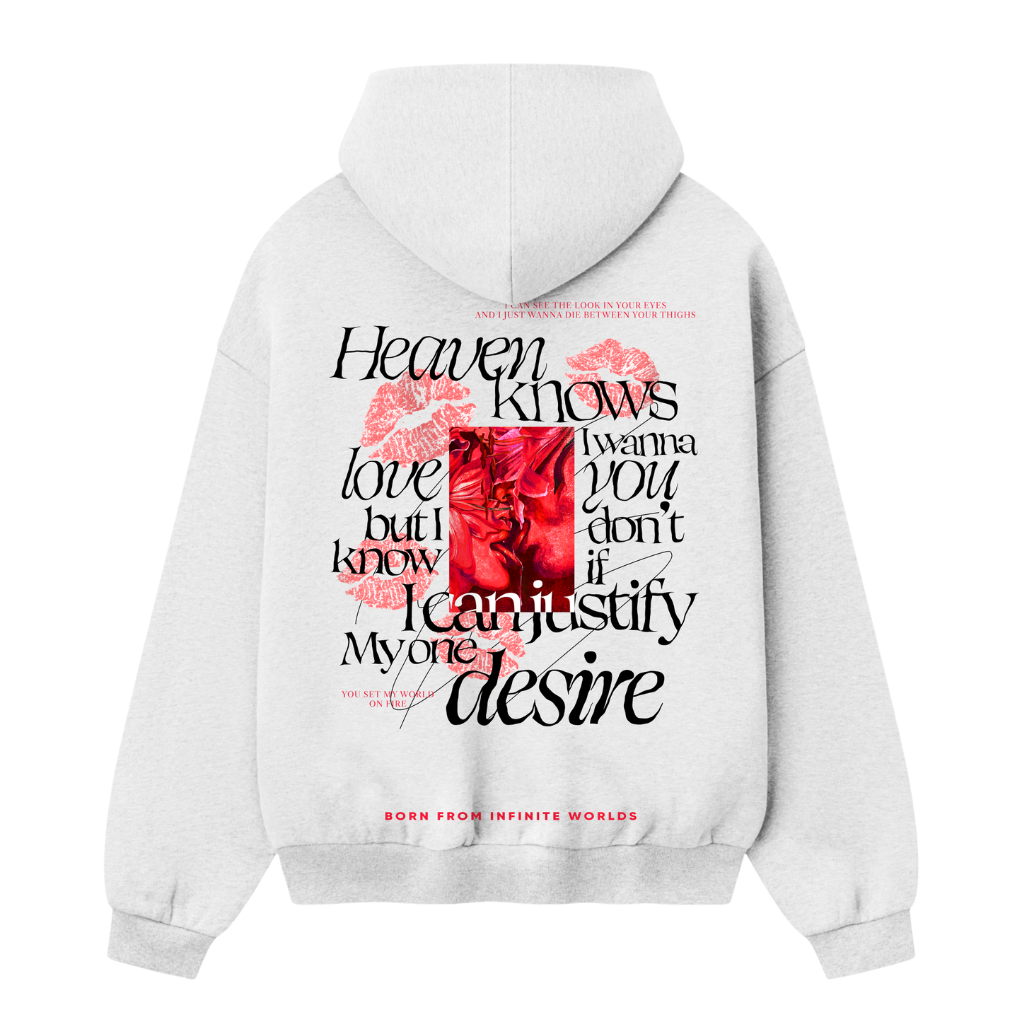 Myugen Desires Justify Oversized Hoodie White