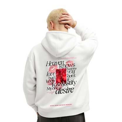 Myugen Desires Justify Oversized Hoodie White