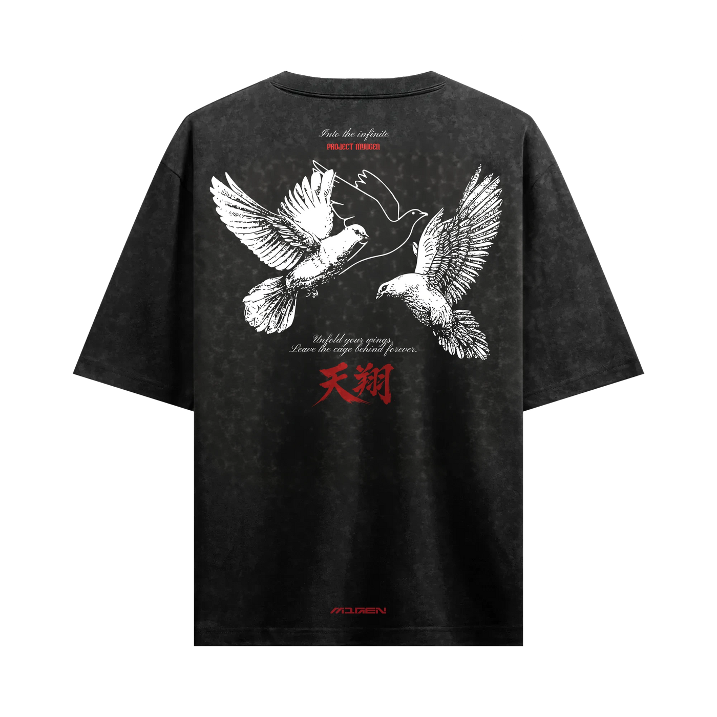 Myugen Into The Infinite Acid Wash Oversized T-Shirt Black