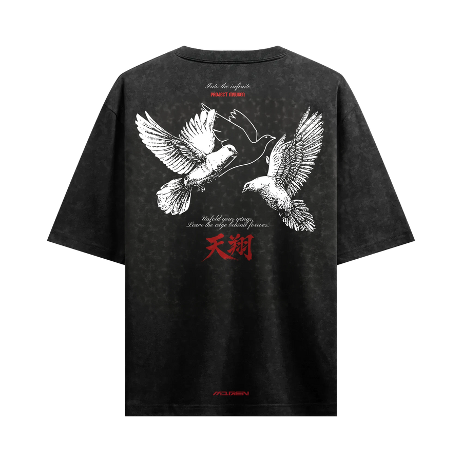 Myugen Into The Infinite Acid Wash Oversized T-Shirt Black