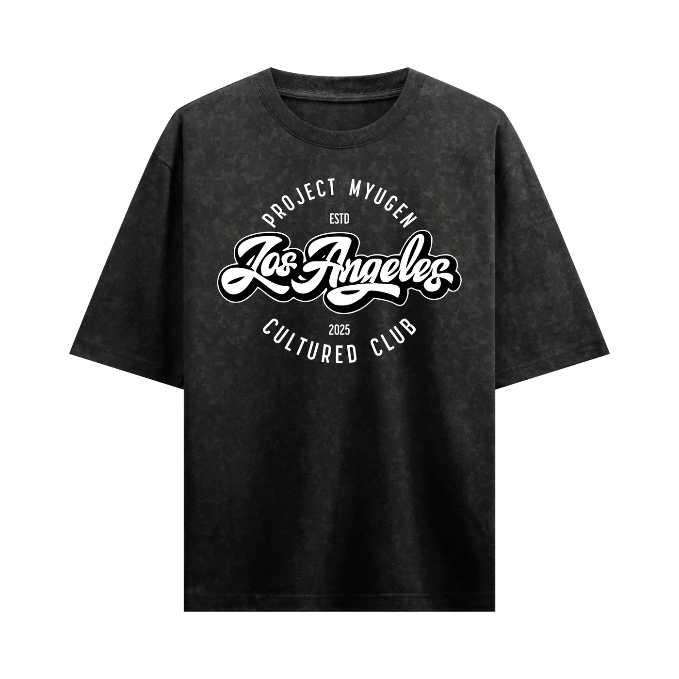Myugen LA Cultured Club Acid Wash Oversized T-Shirt Black