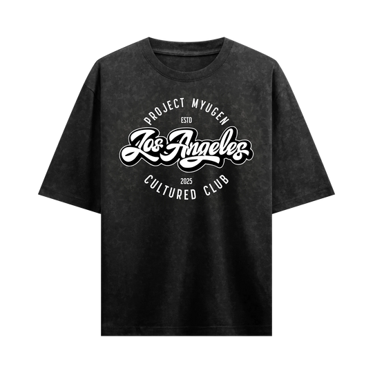Myugen LA Cultured Club Acid Wash Oversized T-Shirt Black