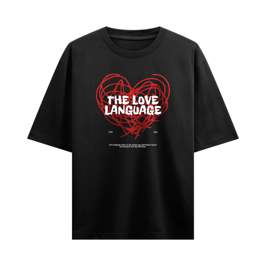 Myugen Love Language Oversized T-Shirt Black