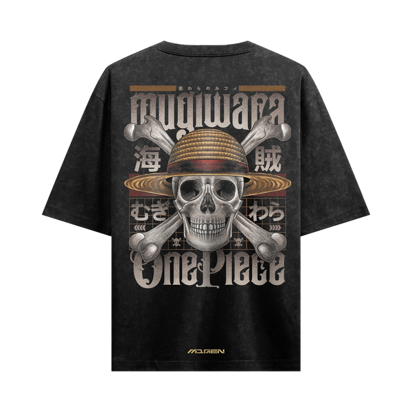 Myugen Mugiwara Acid Wash Oversized T-Shirt Black