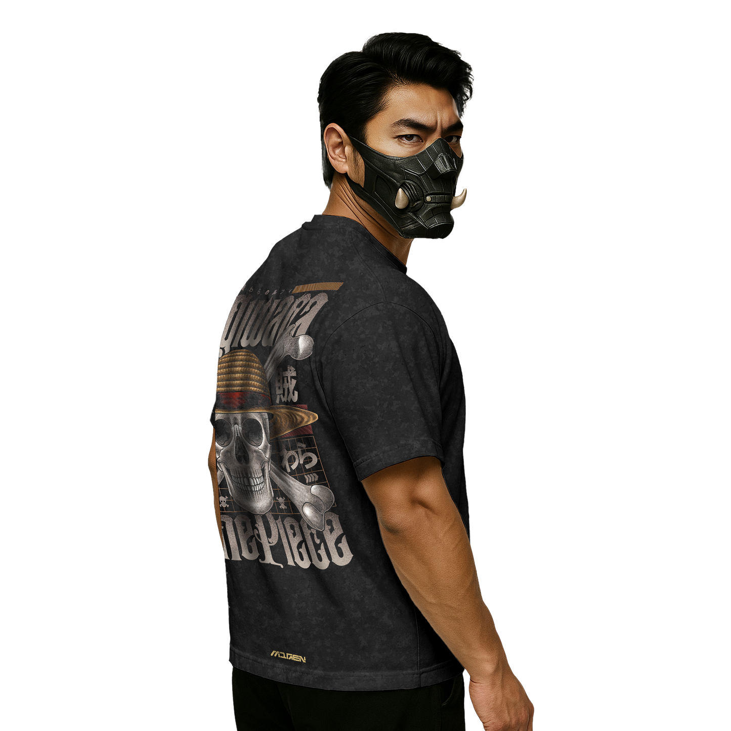 Myugen Mugiwara Acid Wash Oversized T-Shirt Black